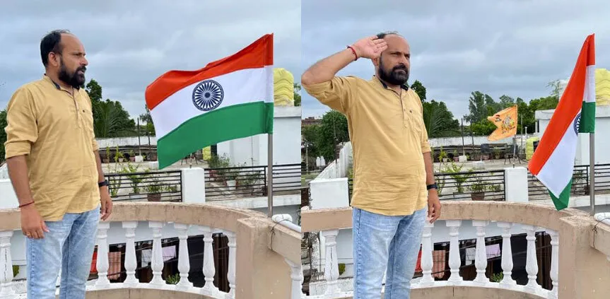 मध्यप्रदेश के डेरा श्रद्धालु ने तिरंगा स्थापित कर किया सैल्यूट