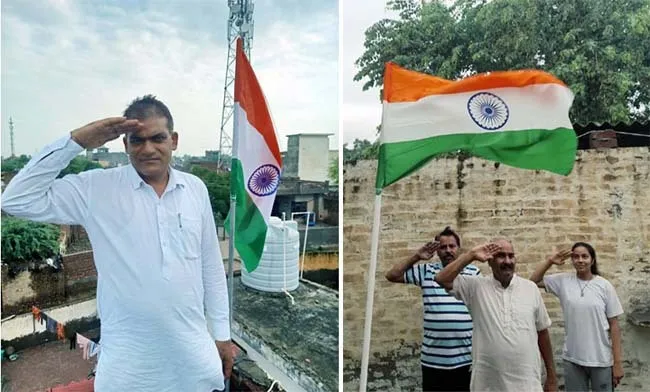 साध-संगत घरों पर फहरा रही राष्ट्रीय ध्वज
