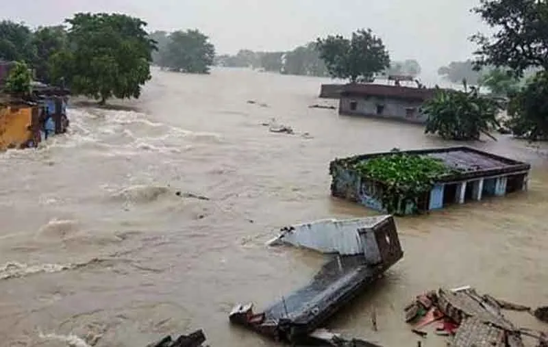 राजस्थान के धौलपुर जिले में बाढ़ से हालात बिगड़े