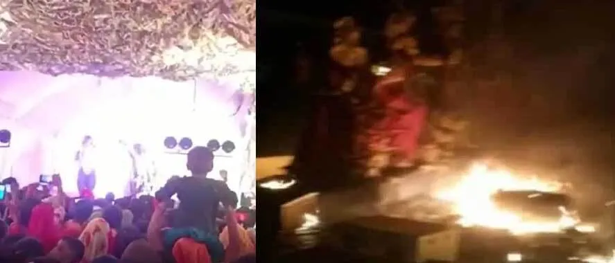 दुर्गा पंडाल में लगी भीषण आग, 5 लोगों की मौत, 64 लोग झुलसे