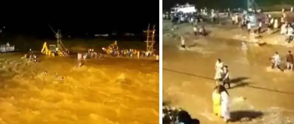 शांत नदी में अचानक आया सैलाब, मूर्ति विसर्जन के लिए उतरे लोगों पर टूटा मौत का कहर