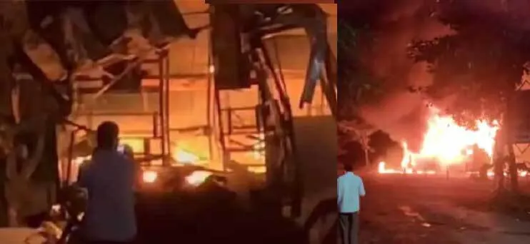 Breaking News | बस में आग लगने से 11 लोग जिंदा जले, लोगों ने खिड़की से कूदकर बचाई जान