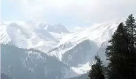 कश्मीर के गुलमर्ग में हल्की बर्फबारी