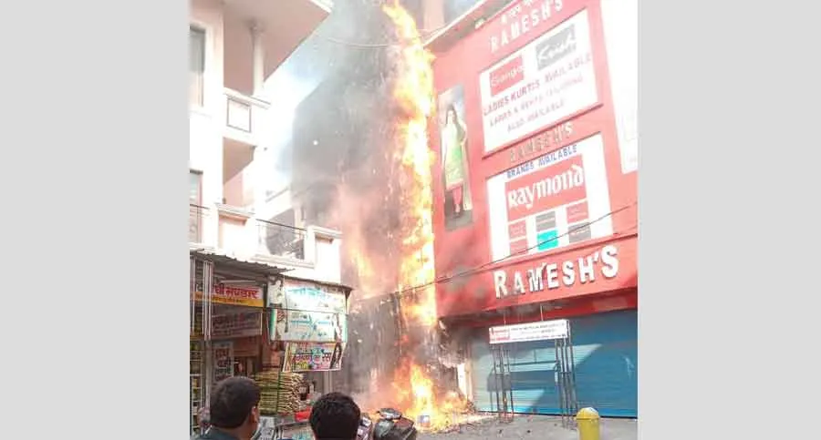 हरियाणा के इस शहर में आग से करोड़ों का माल जलकर स्वाहा