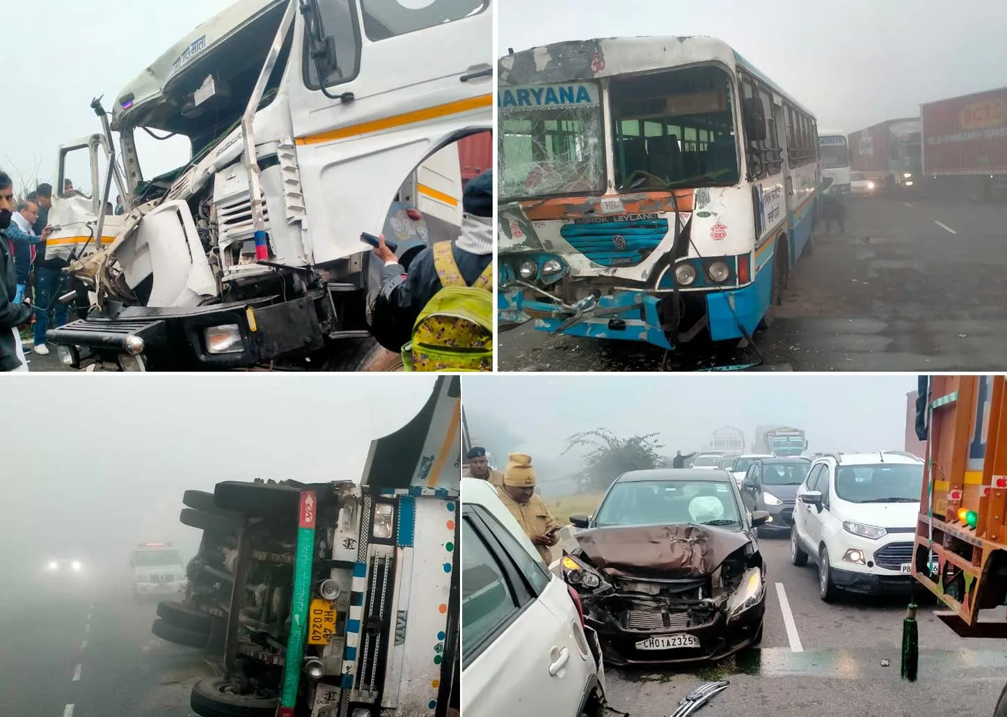 मौसम की पहली धुंध ने बरपाया कहर, एक के बाद एक टकराई 30 गाड़ियां