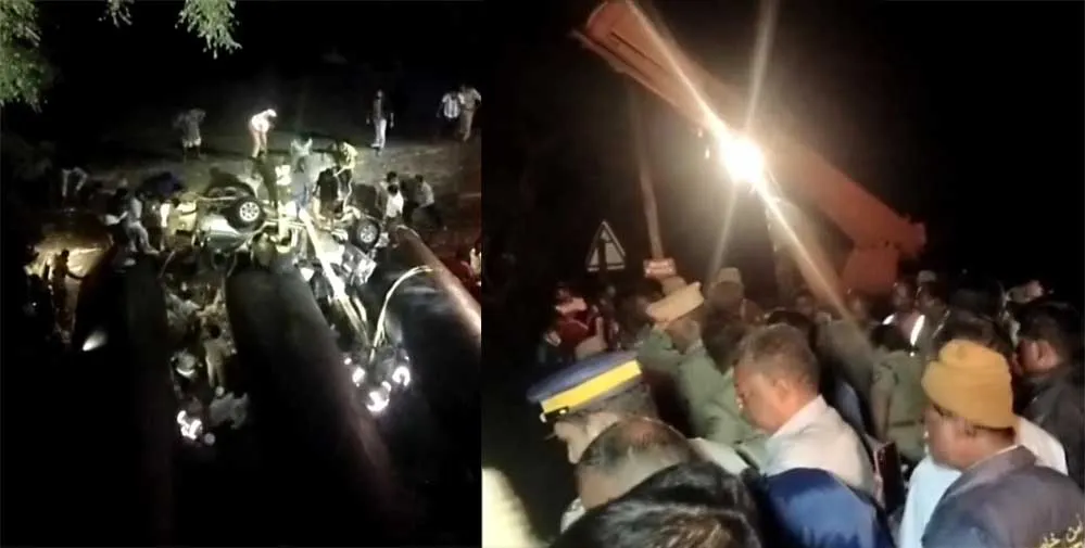 गहरी खाई में गिरी कार, आठ तीर्थयात्रियों की मौत, दो घायल