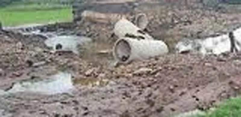 भीलवाड़ा में कोठारी रिवर पर बनाई गई पुलिया उद्घाटन से पहले हुई क्षतिग्रस्त