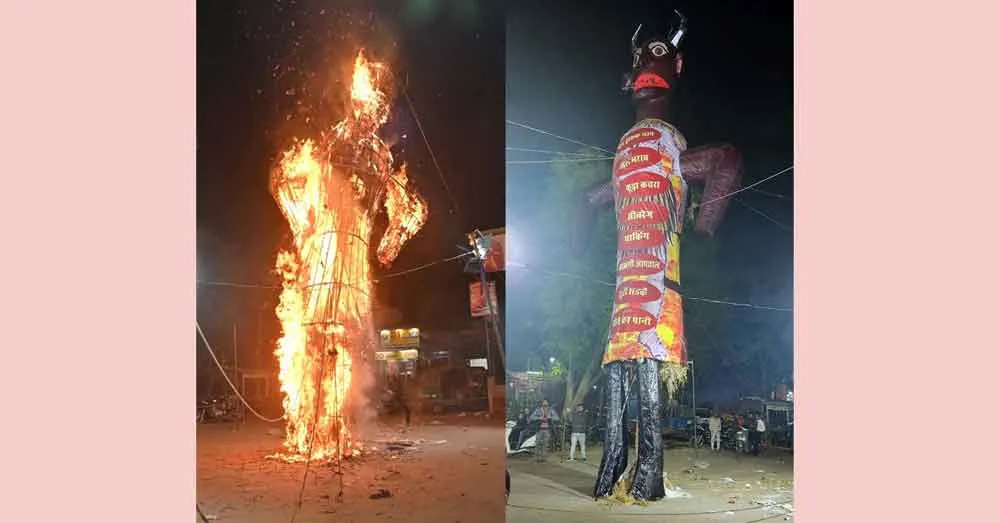 गुरुग्राम में विरोध का नया प्रयोग, फूंका समस्याओं का पुतला