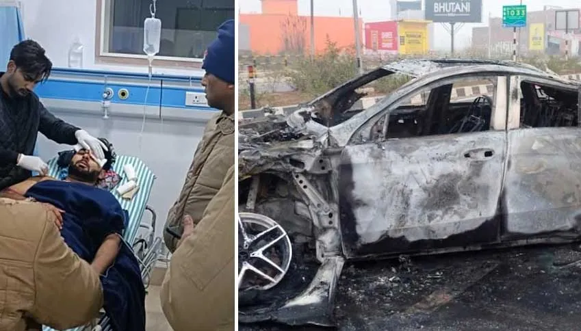 क्रिकेटर ऋषभ पंत सड़क दुर्घटना में बुरी तरह घायल, कार में लगी आग