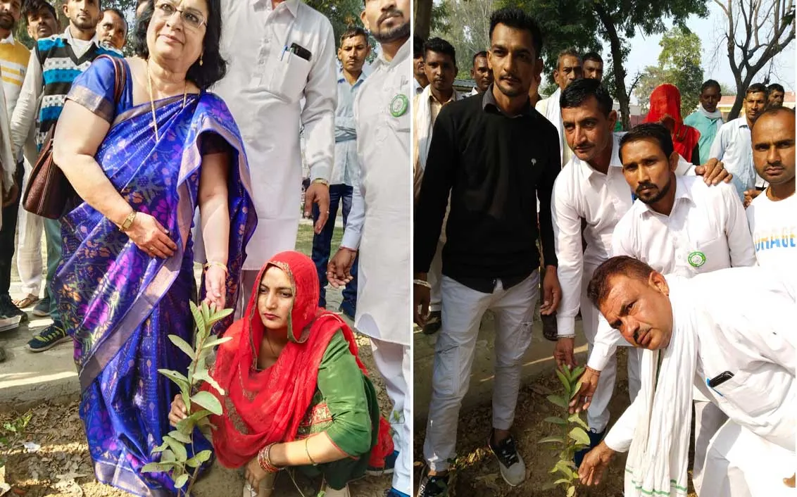पूज्य गुरुजी की मुहिम का असर, पौधारोपण करके ली शपथ