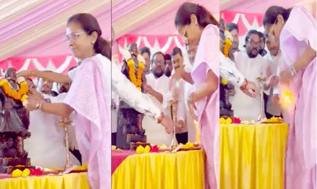 सांसद सुप्रिया सुले दीपक जला रही थी तभी साड़ी में लगी आग और फिर…