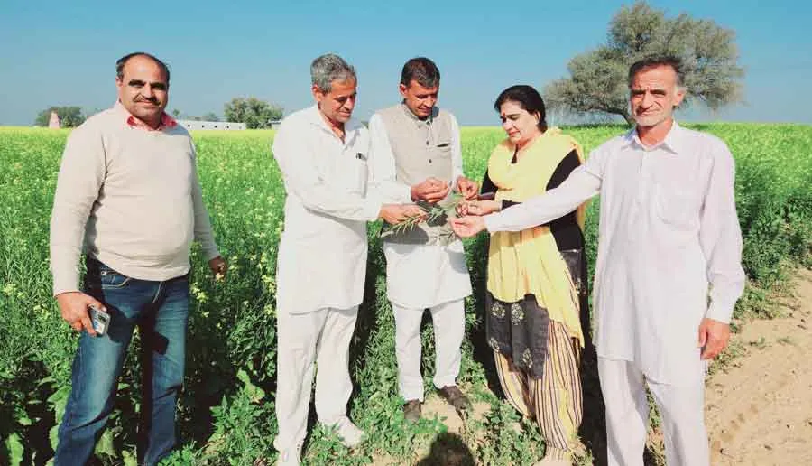 सांसद की पत्नी ने ठंड व पाले से प्रभावित फसलों का लिया जायजा