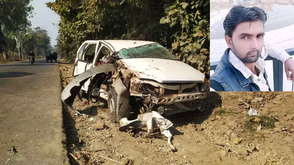ट्रैक्टर ट्राली की टक्कर से कार चालक की मौत, दूसरा घायल