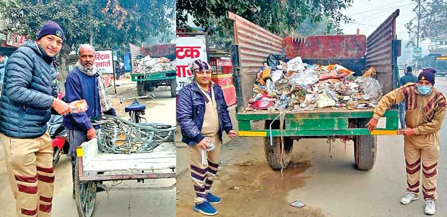 सराहनीय। डेरा श्रद्धालुओं ने पशुओं व वाहनों पर लगाए रिफ्लेक्टर
