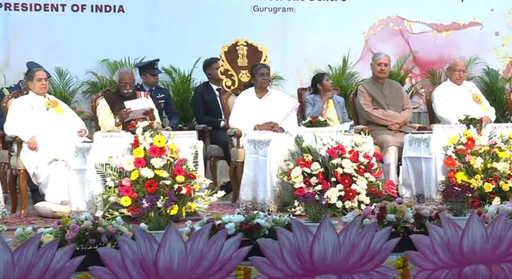 गुरुग्राम: महिलाओं के सशक्तिकरण से ही परिवार सशक्त होगा: राष्ट्रपति द्रौपदी मुर्मू