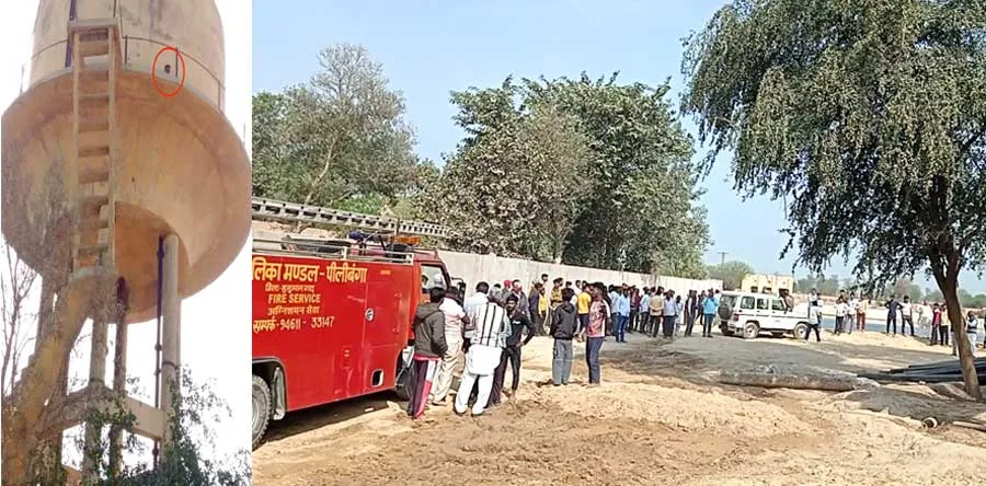 खाला तोड़ने के मामले में कार्रवाई नहीं पेट्रोल भरी बोतल लेकर चढ़ा टंकी पर