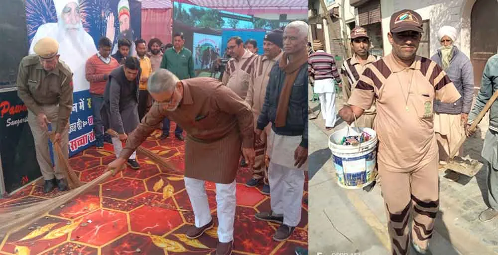 डेरा सच्चा सौदा के सेवादारों ने 4 जोन बना संगरिया शहर में चलाया सफाई अभियान, विधायक गुरदीप शाहपीनी ने की शुरुआत