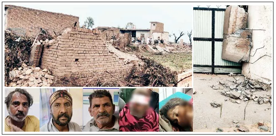 बकैनवाला में आए चक्रवाती तूफान से कई मकान धराशाही