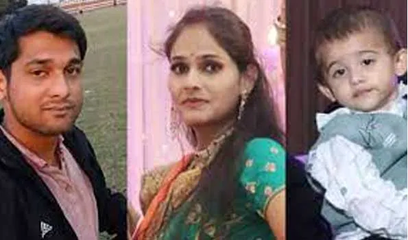 पुलिस कर्मचारी, उसकी पत्नी और बच्चे के शव मिले