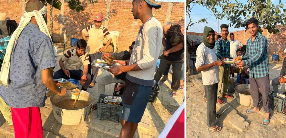 गजब: अनाथ वृद्ध आश्रम के 90 लोगों को खाना खिलाकर मनाई होली
