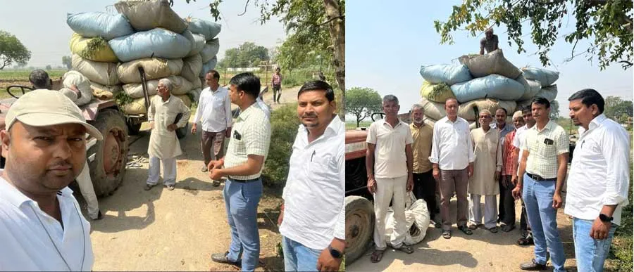 ब्लाक अधिकारियों ने किसानों से मांगा गौमाताओं के लिए भूसा दान