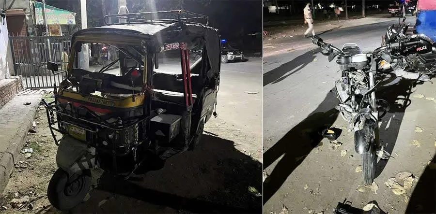 तेज रफ्तार बाइक व ऑटो की आमने-सामने भिड़ंत, 2 की मौत