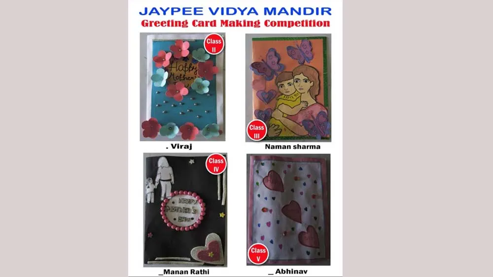 जे पी विद्यालय चिरचिटा में मदर डे पर कार्ड प्रतियोगिता संपन्न