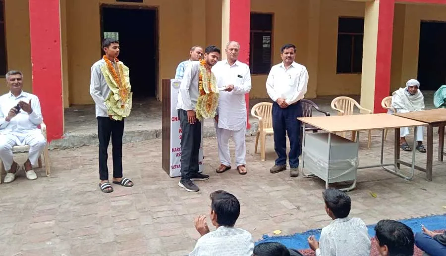 नेटबॉल खिलाड़ी प्रशांत व लक्की का भव्य स्वागत