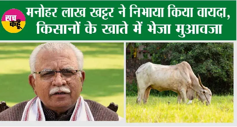 CM Manohar Lal: मनोहर ने निभाया किया वायदा, किसानों के खाते में भेजा मुआवजा