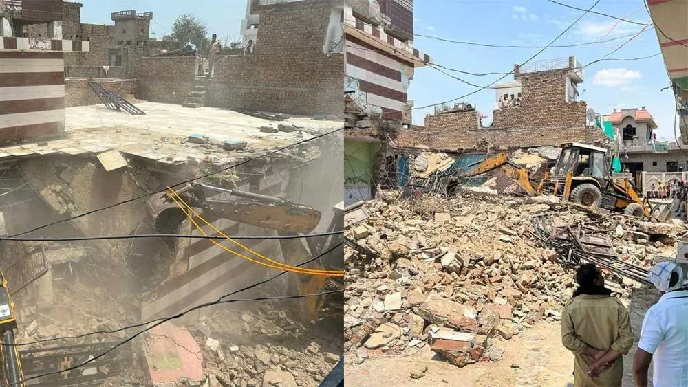 योगी की राह पर गहलोत सरकार: श्रीगंगानगर में हिस्ट्रीशीटर महिला के मकान पर चला बुलडोजर