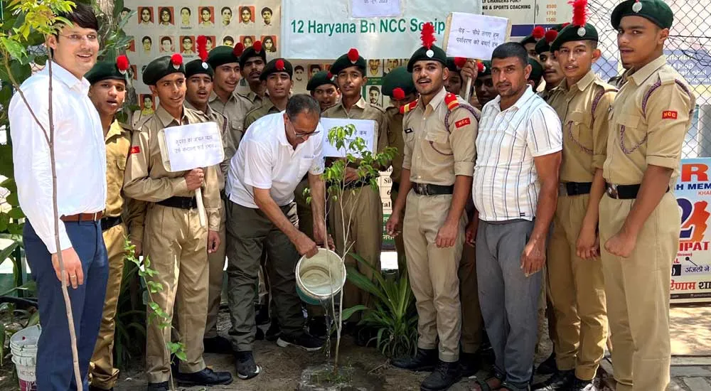 एन सी सी कैडेटस ने पौधारोपण कर मनाया पर्यावरण दिवस