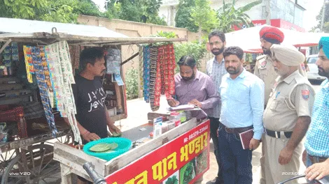 एनवीबीडीसीपी टीम ने तंबाकू बेचने वालों के काटे चालान