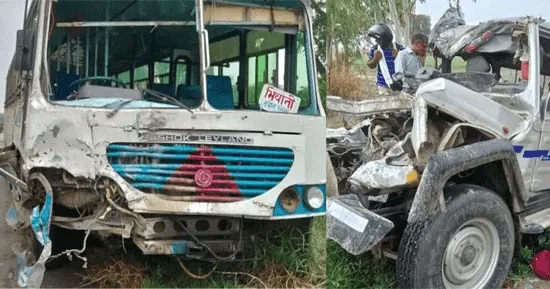 रोडवेज बस व क्रूजर की भिड़ंत: 8 लोगों की मौत, 12 घायल
