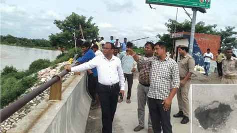पुल में दरार की सूचना पर पहुंचा प्रशासन