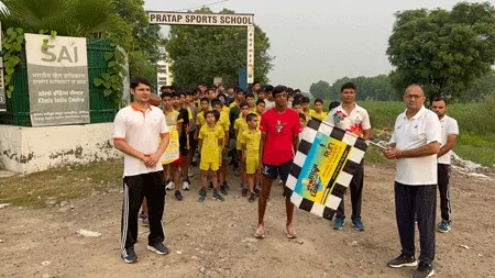 4 हजार किलोमीटर दौड़ का संकल्प लेकर चले खरखौदा पहुंचने पर भव्य स्वागत