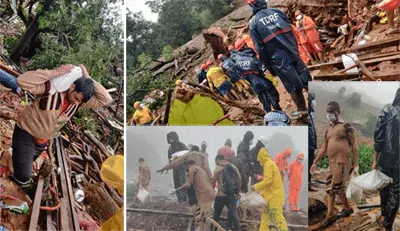 महाराष्ट्र में गाँव पर गिरा पहाड़, सैंकड़ों लोगों के फंसे होने की आशंका, बचाव के लिए आगे आए डेरा प्रेमी