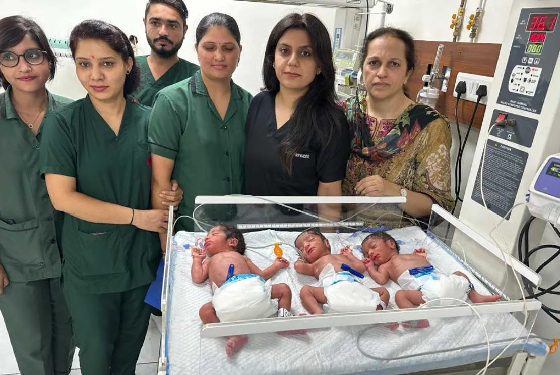 मॉडल टाउन नारायण दत्त हॉस्पिटल में महिला ने दिया 3 बच्चों को जन्म