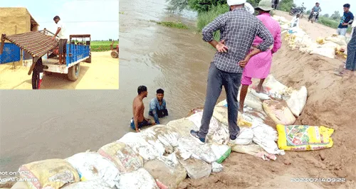 घग्गर नदी में बढ़ी पानी की आवक, सुरक्षित क्षेत्रों में नागरिकों की शिफ्टिंग