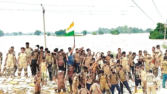 टूटा बांध फिर बांधा डेरा सच्चा सौदा के सेवादारों ने, दर्जनों गांवों से खतरा टला