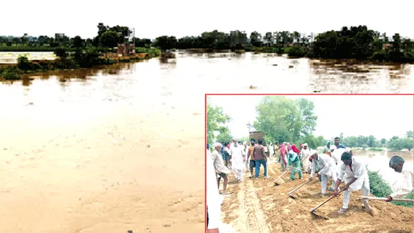 घग्घर में बढ़ते जलस्तर से छोटे बांधों का टूट रहा सब्र