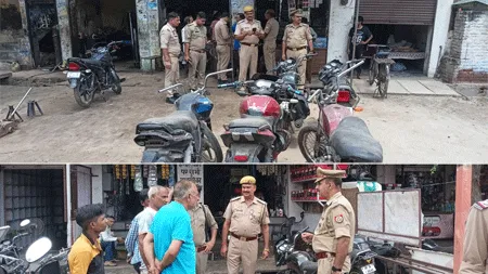 मैकेनिकों की दुकानों पर खड़े वाहनों की पुलिस ने बारीकी से की जांच पड़ताल