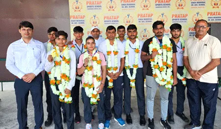 नेशनल वुशु चैम्पियनशिप में प्रताप स्कूल खरखौदा के खिलाड़ियों ने जीते 6 पदक