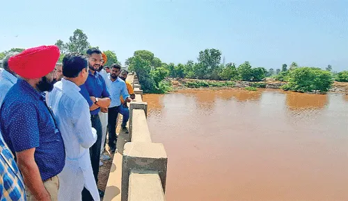 डीसी ने घग्गर में पानी के स्तर का लिया जायजा