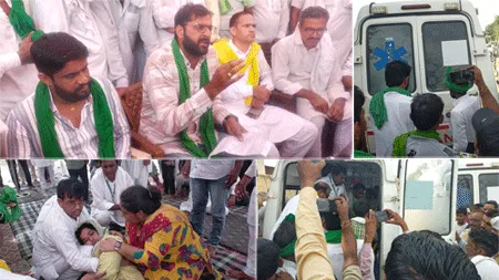 नारायण खेड़ा किसान धरने पर, 16 अगस्त को हाईवे जाम की चेतावनी