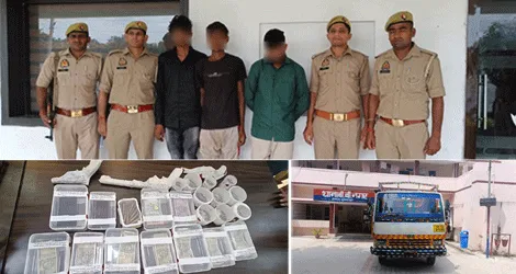 3 शातिर चोर गिरफ्तार, कब्जे से चोरी के आभूषण, 3 लाख 13 हजार रुपये नकद, 1 कैंटर गाडी, 2 मोबाइल फोन, अवैध असलहा कारतूस आदि बरामद