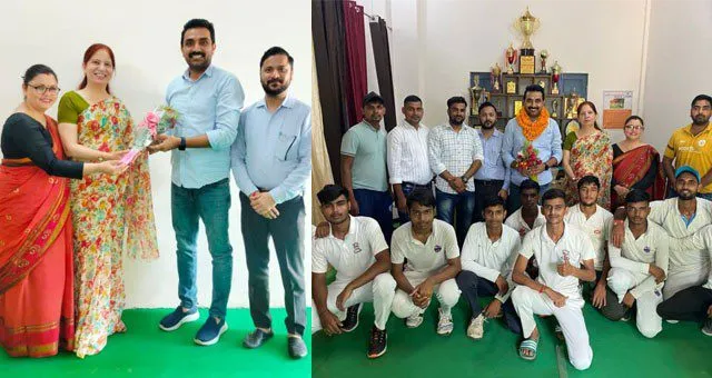 स्विट्जरलैंड में क्रिकेट खेलकर लौटे प्रोफेसर भीष्म सिंह का हुआ जोरदार स्वागत