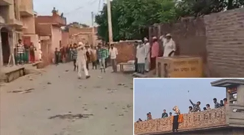 रामड़ा में छतों से बरसे ईंट-पत्थर, वीडियो वायरल