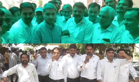 सब-रजिस्ट्रार ऑफिस पर अधिवक्ताओं का धरना-प्रदर्शन