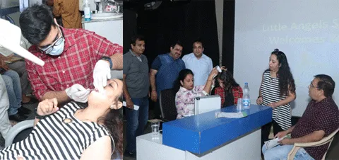 लिटल एंजल्स स्कूल में नि:शुल्क दन्त व केश जांच शिविर का आयोजन