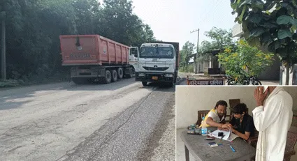 ठेकेदार के करिंदों के हवाले सरकारी नाके, माइनिंग विभाग द्वारा लगाए गए नाको पर चेकिंग कर रहे हैं ठेकेदार के करिंदे